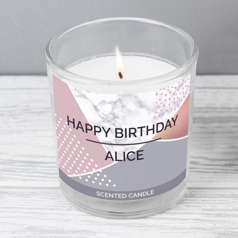 Personalised Geometric Scented Jar Candle Extra Image 2